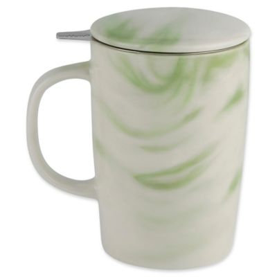 CasaWare® Tilt & Drip 16 oz. Marble Tea Infuser Mug in Forest