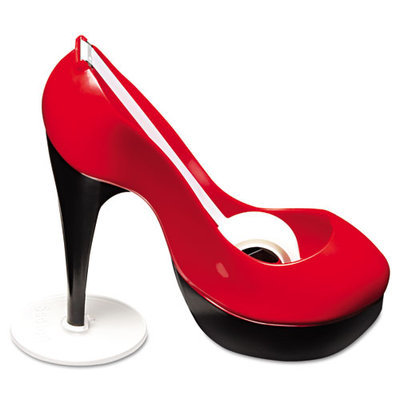 3M Tape Dispensers Shoe Tape Dispenser, Two Tone Red and Black, with