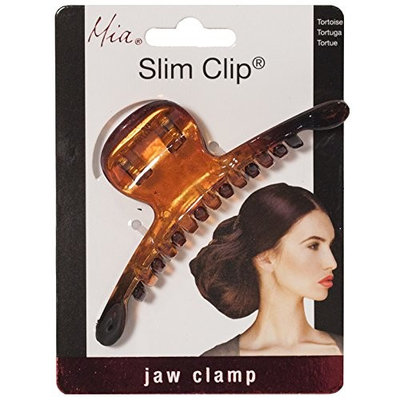 Mia Slim Clip-Super Slim, Super Strong, Low Profile Basic Jaw Clamp For The Hair-Smooth Translucent Acrylic Material-Beautiful, Pretty Tortoise Brown Color-3.75 Inches Long x 1 Inch Wide (1 pc)