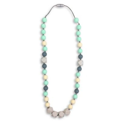 Itzy Ritzy® Teething Happens™ Chewable Silicone Mom Jewelry Teether Necklace in River Mist