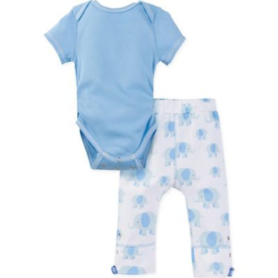 MiracleWear® Size 12-18M 2-Piece Posheez Snap 'n Grow Elephant Bodysuit and Pant Set in Blue