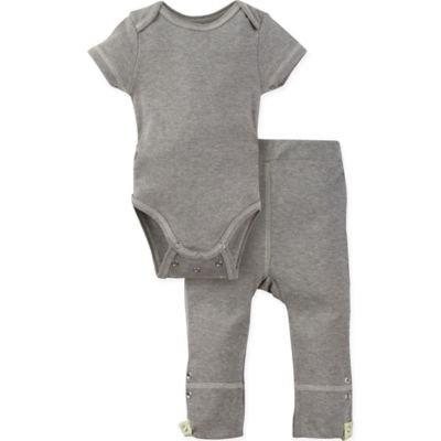 Miraclewear Size 6-12M 2-Piece Posheez Snap'n Grow Bodysuit and Pant Set in Grey/Yellow