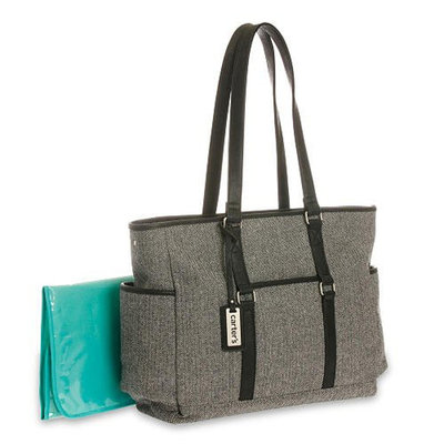 Carter's Herringbone Black Diaper Bag