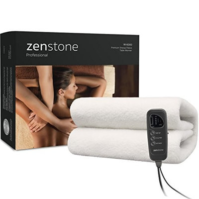 ZENSTONE Professional | NEW 2018 MODEL | Premium Sherpa Fleece Massage Table Warmer | Replacement Plan Included | Heating Pad |