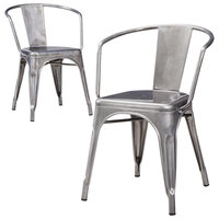 Dining Chair: Carlisle Metal Dining Chair - Natural Metal(Set of 2)