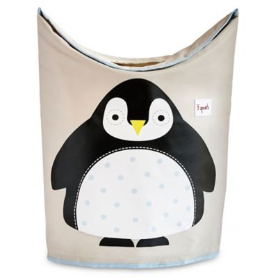 3 Sprouts Penguin Laundry Hamper in Black