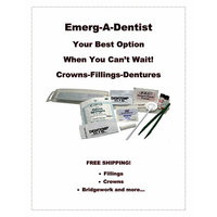 EDK Emerg-A-Dent Complete Emergency Dental First Aid Mini Emergency Dental Repair Kit Dentures Crowns Bridgework Fillings