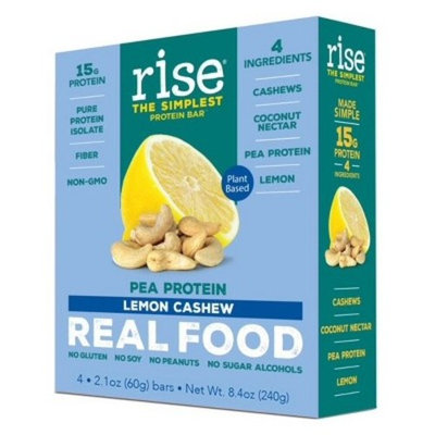 Rise Bar Plant-Protein Bar - Lemon Cashew - 4ct