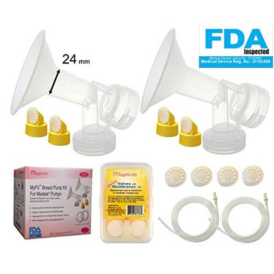 Pump Tubing and Breast Pump Kit by Maymom for Medela Pump in Style Advanced Breastpump. Inc. Replacement Pump Parts, Tubing, Valves, Membranes, and Breastshields (24 mm, Standard)