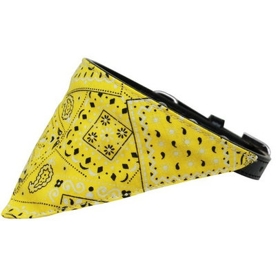 Mirage 624-13 BK12 Yellow Western Bandana Pet Collar Black - Size 12