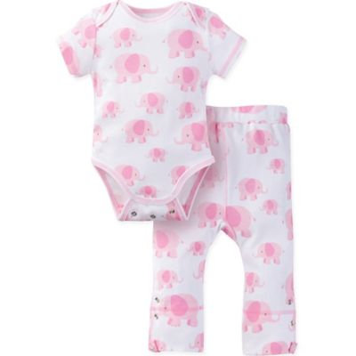 MiracleWear® Size 12-18M Posheez Snap 'n Grow Elephant Short Sleeve Bodysuit and Pants in Pink