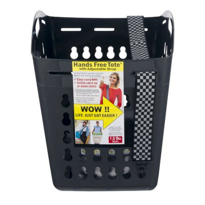 United Solutions LN0330 Black Hands Free Laundry Tote -Laundry Basket with Shoulder Strap for Hands