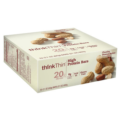 Thinkthin think Thin High Protein Chunky Peanut Butter Bars - 8ct