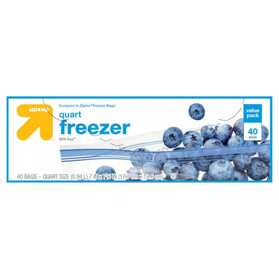 Reynolds Consumer Products Inc up & up Quart Freezer Bags Double Zipper 50 ct, Clear