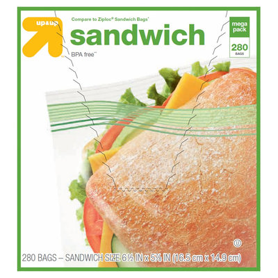 Double Zipper Sandwich Bags 300 ct - up & up, Clear