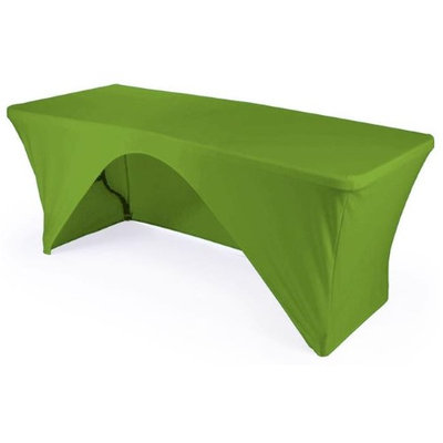 LA Linen TCSpandex-OB96x30x30-LimeX84 Rectangular Open Back Spandex Tablecloth Lime - 96 x 30 x 30 in.