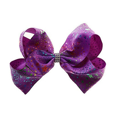 Baby Girls Large Hair Bows,Colorful Hairpin Girls Bows With Durable Metal Alligator Clip for Girls Toddlers Teenager Kids(8Inches)