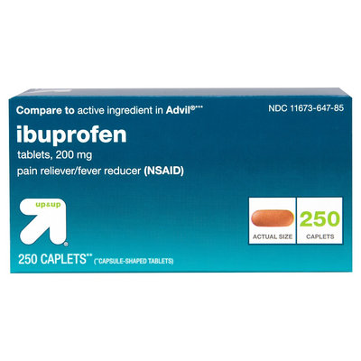 Perrigo up & up Ibuprofen 200 mg Pain Reliever/Fever Reducer Caplets - 250 Count