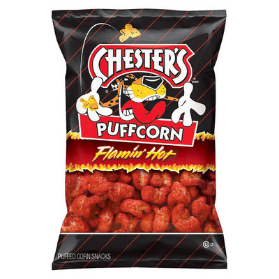 Frito Lay Chester's Puffcorn Flamin' Hot Puffed Corn Snacks 4.5 oz