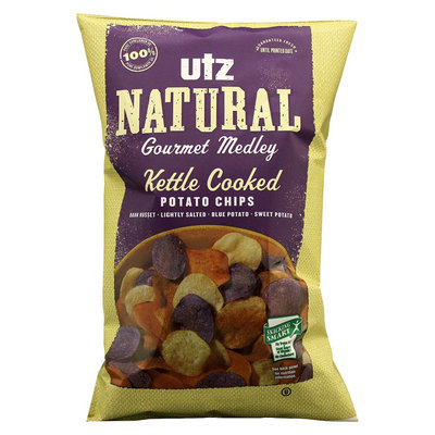 Utz Natural Gourmet Medley Kettle Cooked Potato Chips 8 oz