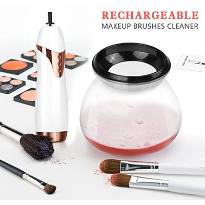 Automatic Makeup Spin Brush Cleaner and Bowl with USB Charging Station