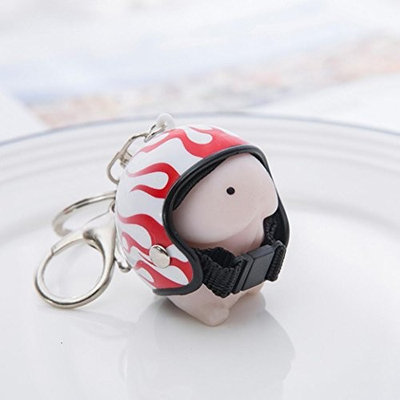 💗DEESEE(TM) 💗Dingding Squishy Toy Helmet Cute Keychain Squeeze Stress Reliever Prank Toy (C) : Beauty