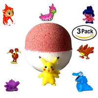 3 Pack XL Pokemon Surprise Bath Bombs! - Bubble Gum,Watermelon, & Cotton Candy