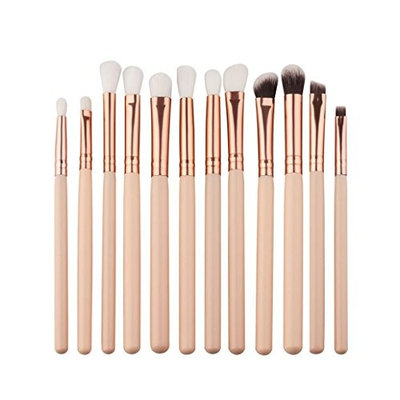 Makeup Brush,Kimanli 12Pcs Mini Cosmetic Eyebrow Eyeshadow Brush Makeup Brush Sets Kits Tools