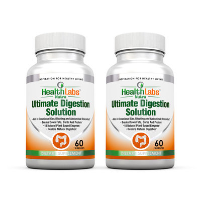 All Natural Digestive Enzymes for Irritable Bowel Syndrome Now with Resveratrol, Aloe and Senna (Pack of 2)