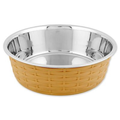 Iconic Pet Color Splash Designer Rattan Fusion Bowl in Beige- Small