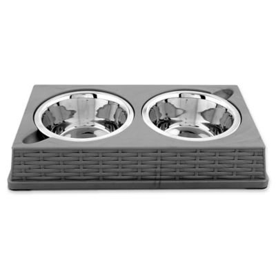 Iconic Pet Color Splash Designer Rattan Double Diner in Gray