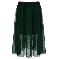 Christmas Clearance! Women Elastic Waist Mesh Ballet Layered Mesh Tulle Midi Skirt Plus Size Margot