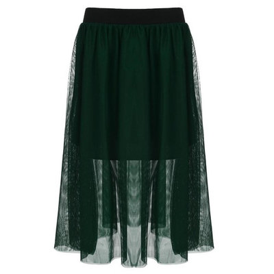 Christmas Clearance! Women Elastic Waist Mesh Ballet Layered Mesh Tulle Midi Skirt Plus Size Margot