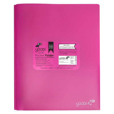 Yoobi Poly Cover Folders - Pink