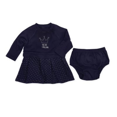 Robeez Quilted Dress & Diaper Cover, Navy, 6 Months