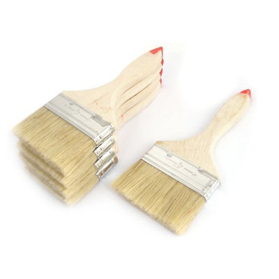 Painter Wood Handle Nylon Hair Paint Painting Brushes 6 Pcs 4