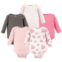 Hudson Baby® Size 18-24M 5-Pack Floral Long Sleeve Bodysuits in Pink