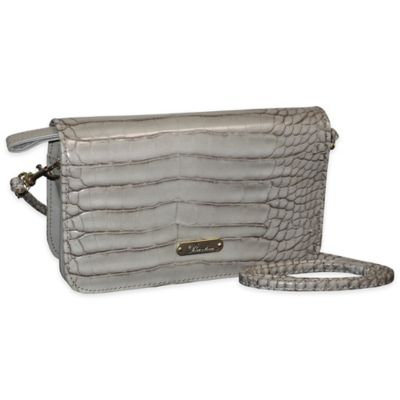 Buxton Women's Nile Exotics Crossbody Mini Bag Grey Size 7.5