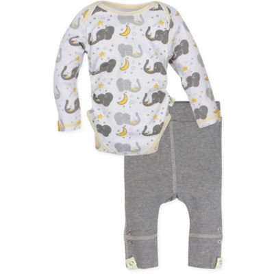 MiracleWear® Size 12-18M 2-Piece Posheez Snap 'n Grow Elephant Long-Sleeve Bodysuit and Pant Set