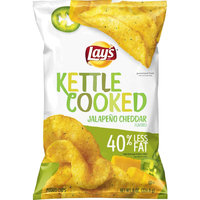 Frito Lay Lay's Kettle Cooked 40% Less Fat Jalapeno Cheddar Potato Chips 8 oz