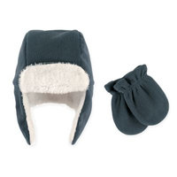 Hudson Baby Toddler Boy Traper Fleece Hat & Mittens 2pc Set