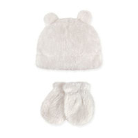 Hudson Baby Boy Sherpa Hat & Mittens 2pc Set