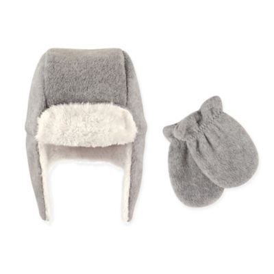 Hudson Baby Toddler Unisex Traper Fleece Hat & Mittens 2pc Set