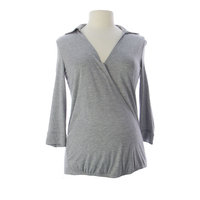 JULES & JIM Maternity Women's Wrap Front Collared Blouse Medium Grey