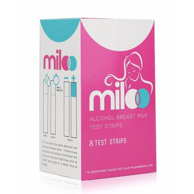 Breast Milk Alcohol Test Strips for Breastfeeding Moms 8 Strips - Rapid Reliable Breastmilk Tests for the Presence of Alcohol in Breast Milk with Graded Results by Miloo