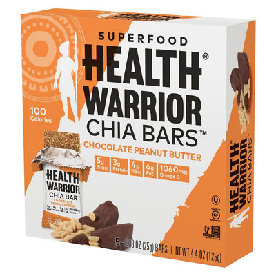 Health Warrior Chia Bars Chocolate Peanut Butter 4.4 oz