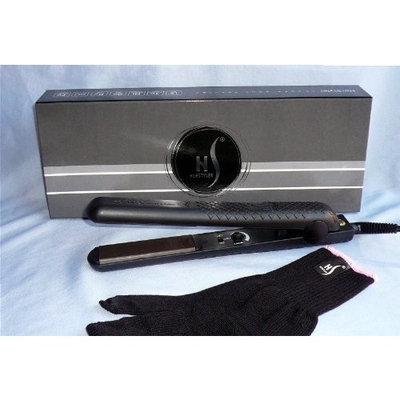 Herstyler SuperStyler Onyx Ceramic Flat Iron, Hair Straightener with Adjustable Temperature Upto 500ºF for All Hair Types, 1.25 Inch, Black