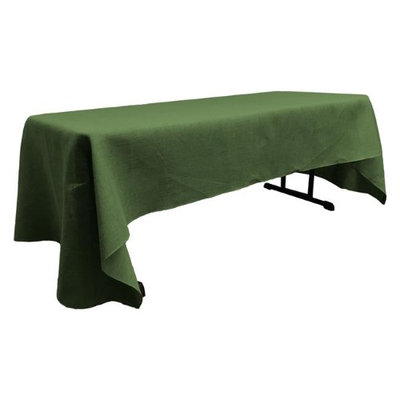 LA Linen TCBurlap60x84-GreenHunter Rectangular Dyed Natural Burlap Tablecloth Hunter Green - 60 x 84 in.