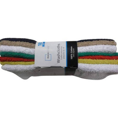 Mainstays Wash Cloth Bundle, Primary Colors, 18-Pack