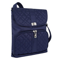 Travelon Anti-Theft Signature Messenger Bag Lush Blue/Gray - Travelon Fabric Handbags